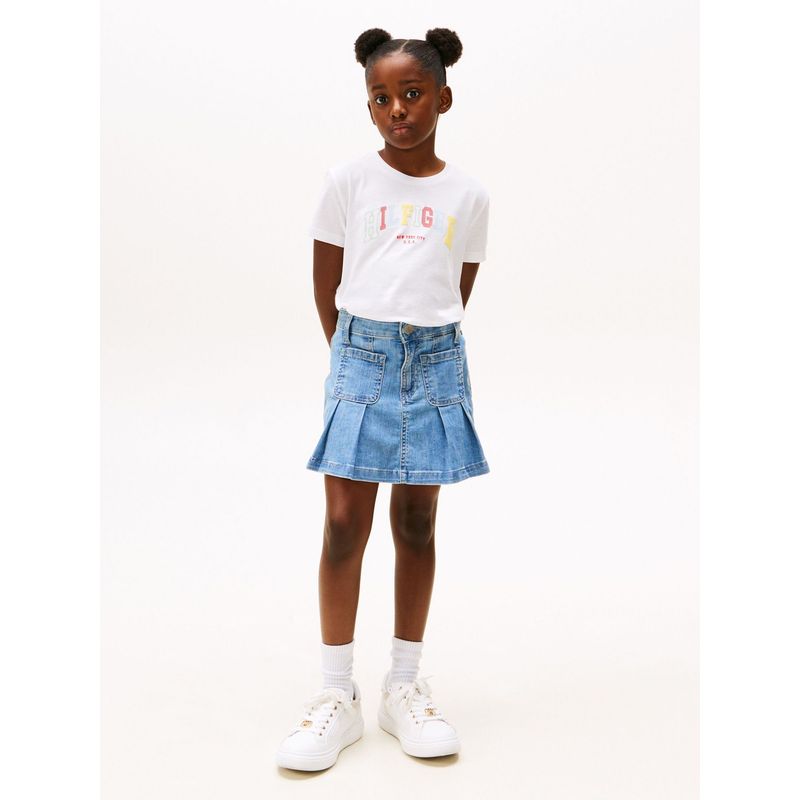 TOMMY HILFIGER - Camiseta blanca tipo universitaria de cuello redondo Tommy Hilfiger