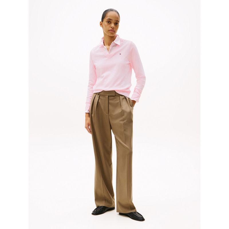 TOMMY HILFIGER - Saco rosa de punto con Cuello en V Tommy Hilfiger