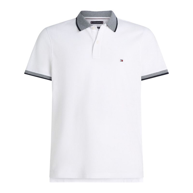 TOMMY HILFIGER - Polo blanco de corte regular con logo Tommy Hilfiger