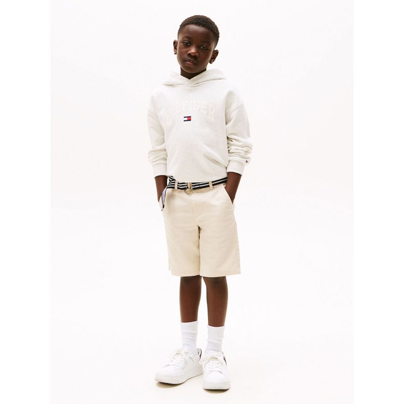 TOMMY HILFIGER - Buzo blanco con capota y logo de estilo universitario Tommy Hilfiger
