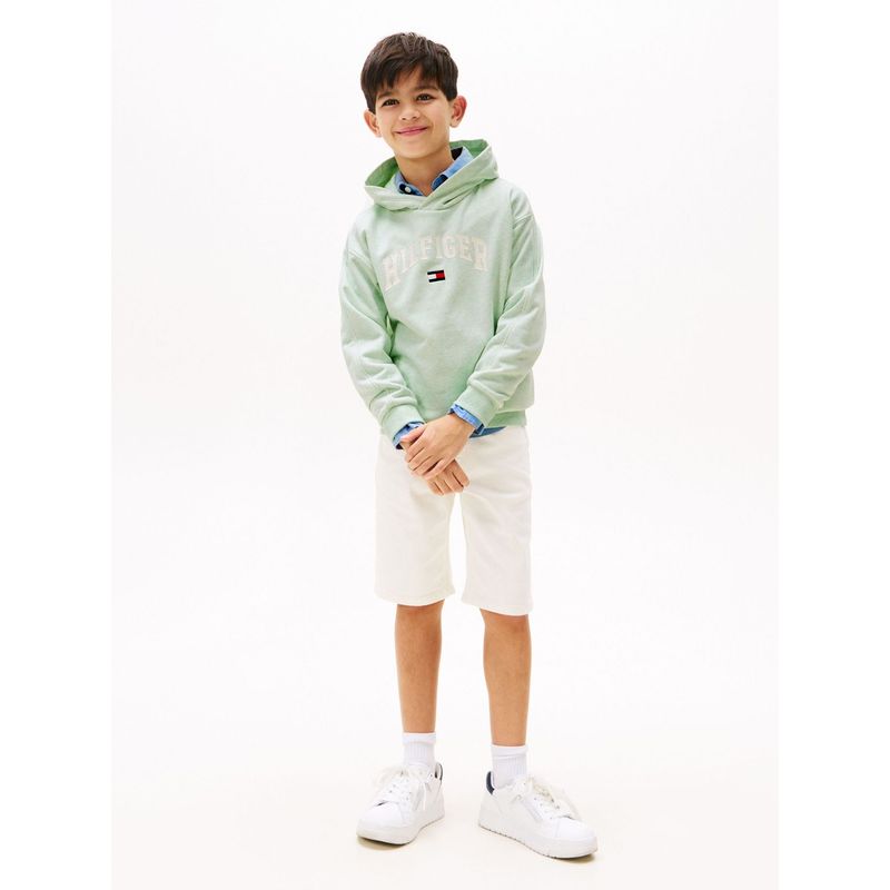 TOMMY HILFIGER - Buzo verde con capota y logo de estilo universitario Tommy Hilfiger