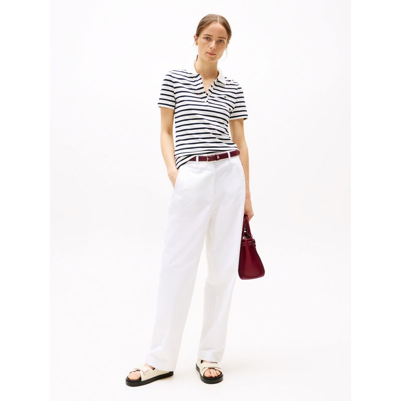 TOMMY HILFIGER - Polo blanco 1985 Collection slim de piqué Tommy Hilfiger