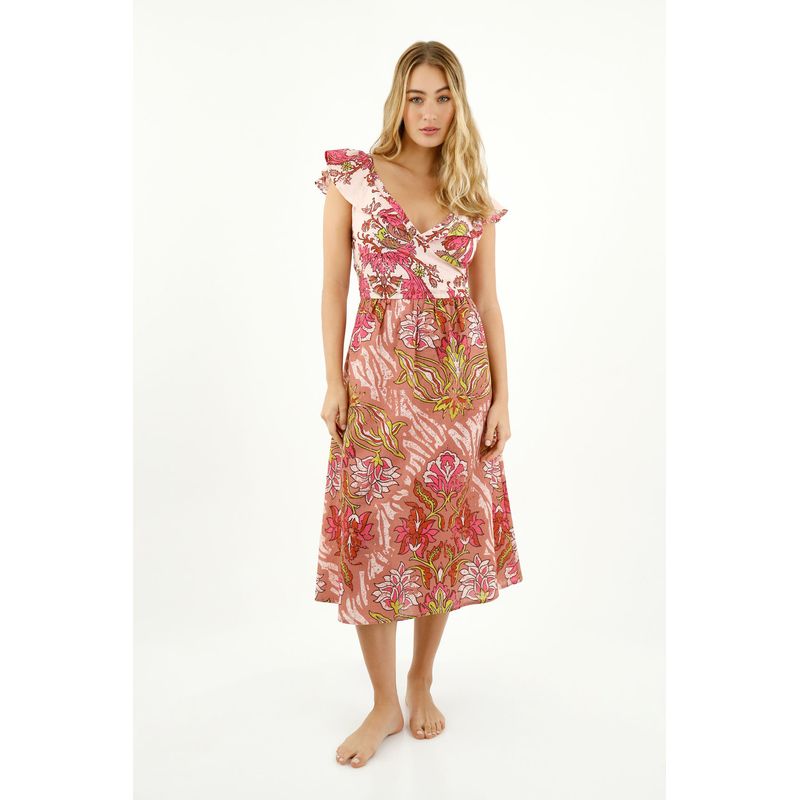 TOPMARK - Vestido midi estampado para mujer