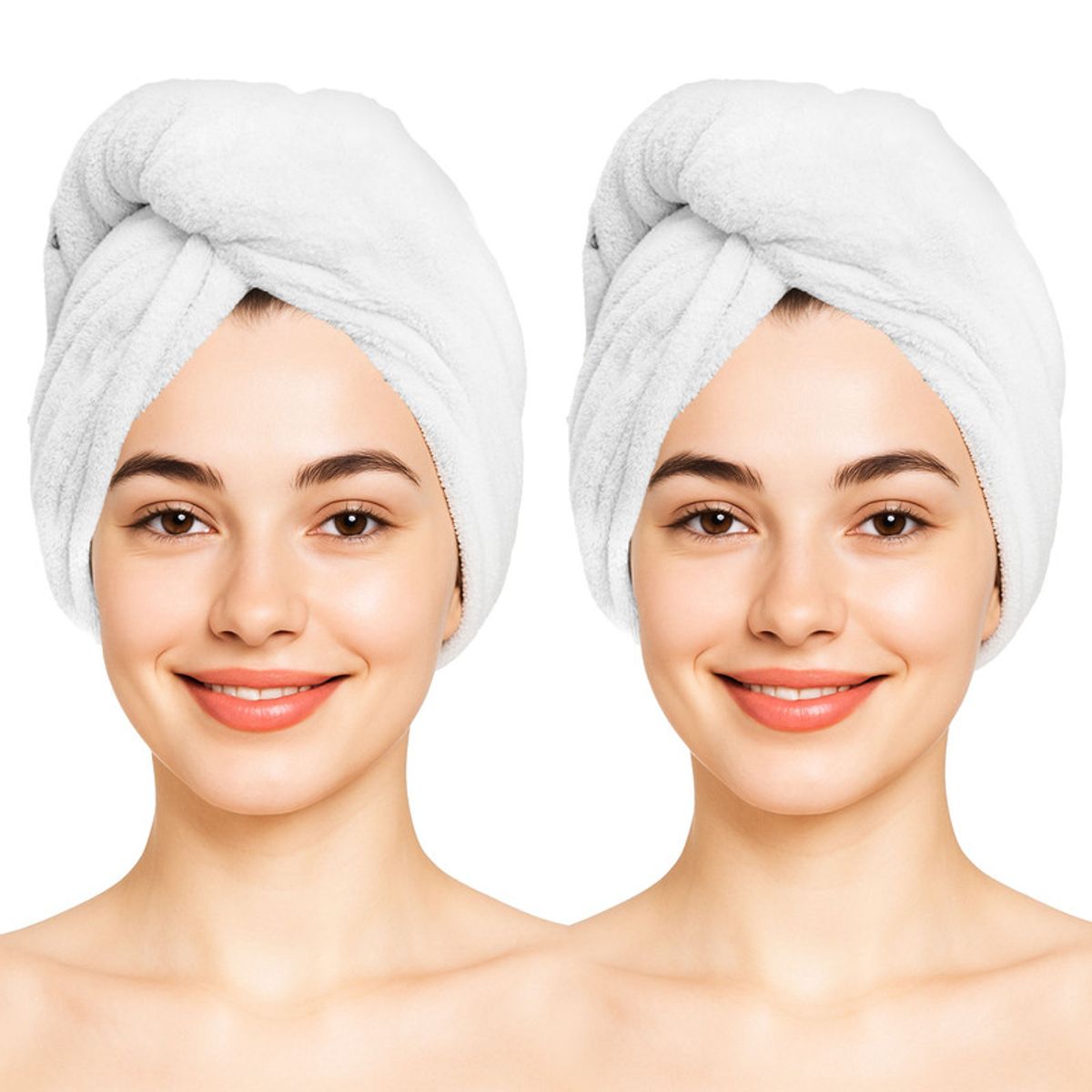 ENERGY PLUS - Set x2 Toalla Turbante para Cabello Algodón Ultra Absorbente