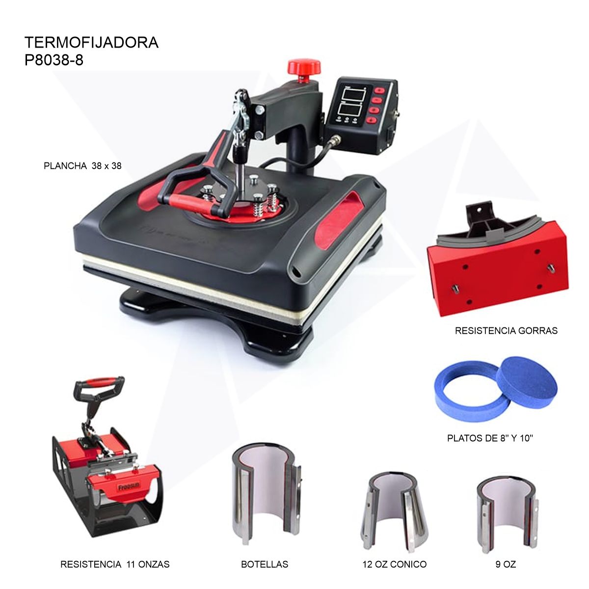 GENERICO - TERMOFIJADORA 8 EN 1 , MARCA FREESUB 8038-8