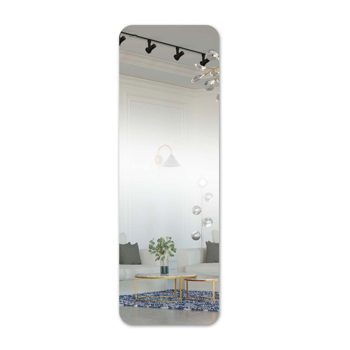 ENERGY PLUS - Espejo Adhesivo Pared 30x90 Cm Luminoso Energy Plus