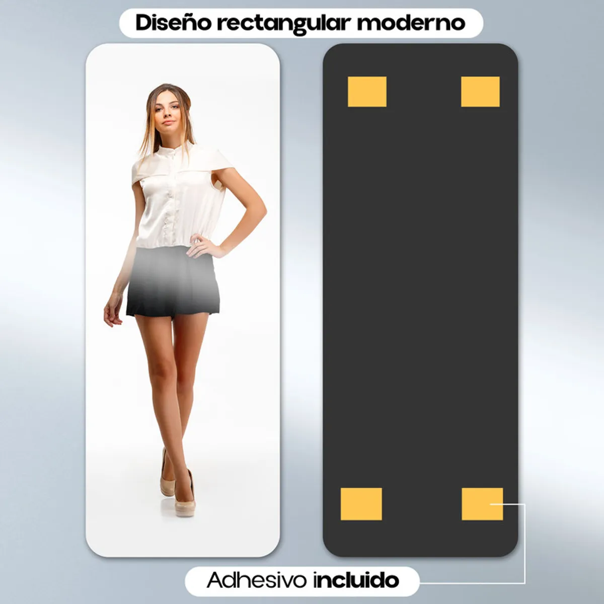 ENERGY PLUS - Espejo Cuerpo Entero 50x150 cm Acrílico Autoadhesivo Liviano