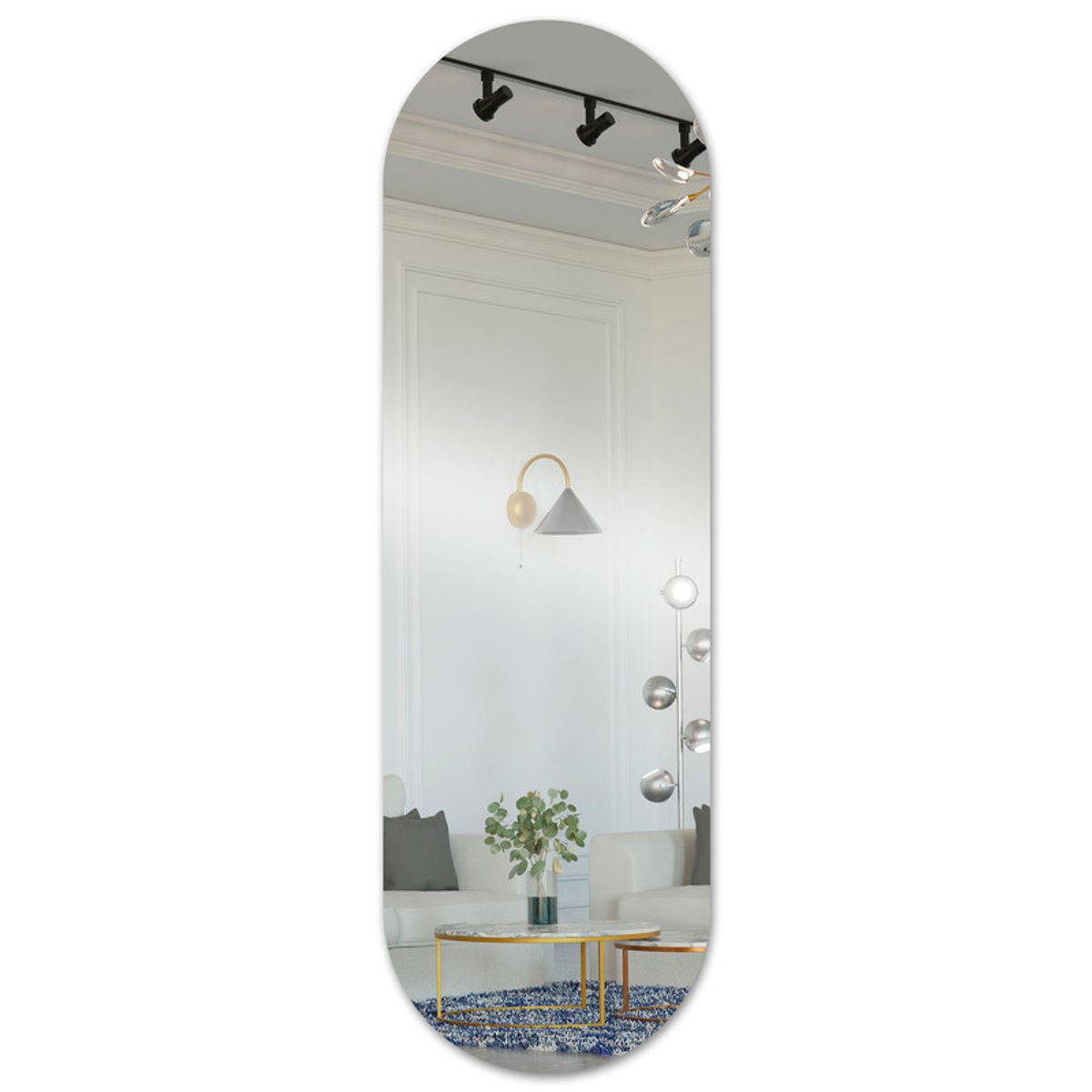 ENERGY PLUS - Espejo Acrílico Cuerpo Completo 50x150 cm Ovalado para Pared