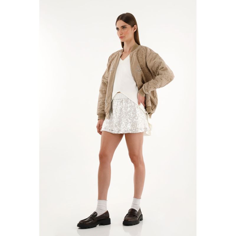 TENNIS - Falda crudo con diseño en lentejuelas para mujer