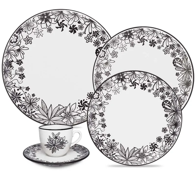OXFORD - VAJILLA PORCELANA 20 PZAS 4PTOS FLORESTA NEGRA
