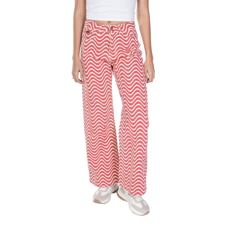 DREAMER - Jean Wide Leg rojo con ondas