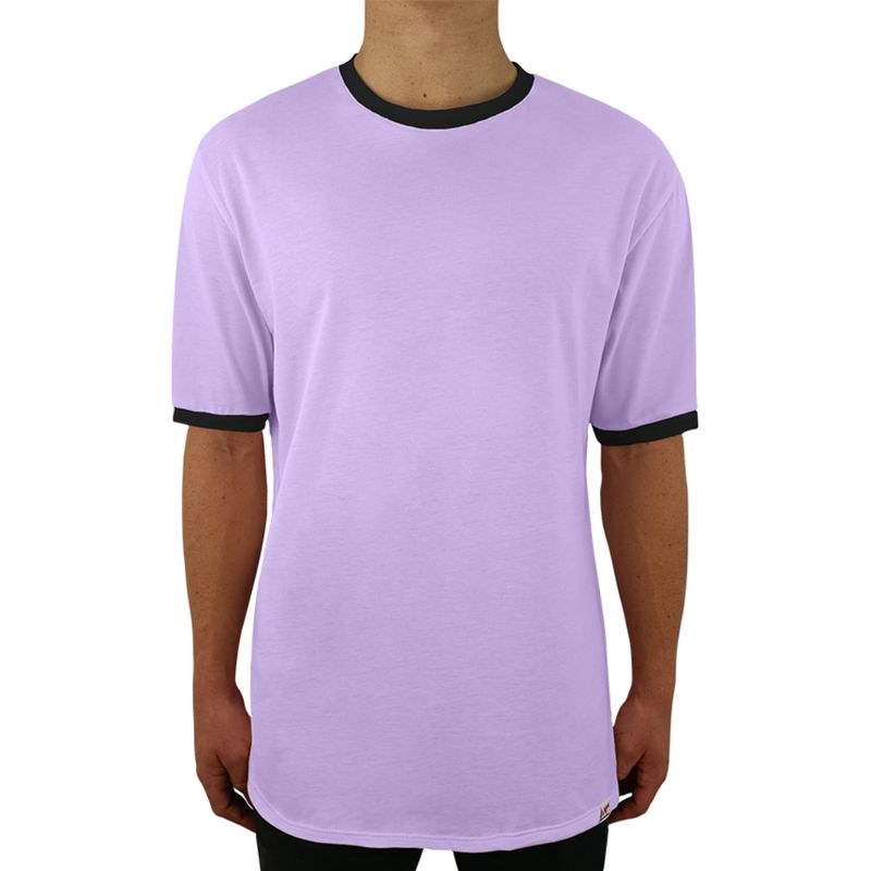 FUERA DEL MOLDE - Camiseta Clásica Básica Premium Bicolor Unisex Lila Negro