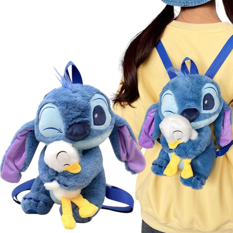 GENERICO - Stitch con Pato Morral de Peluche Suave Importado