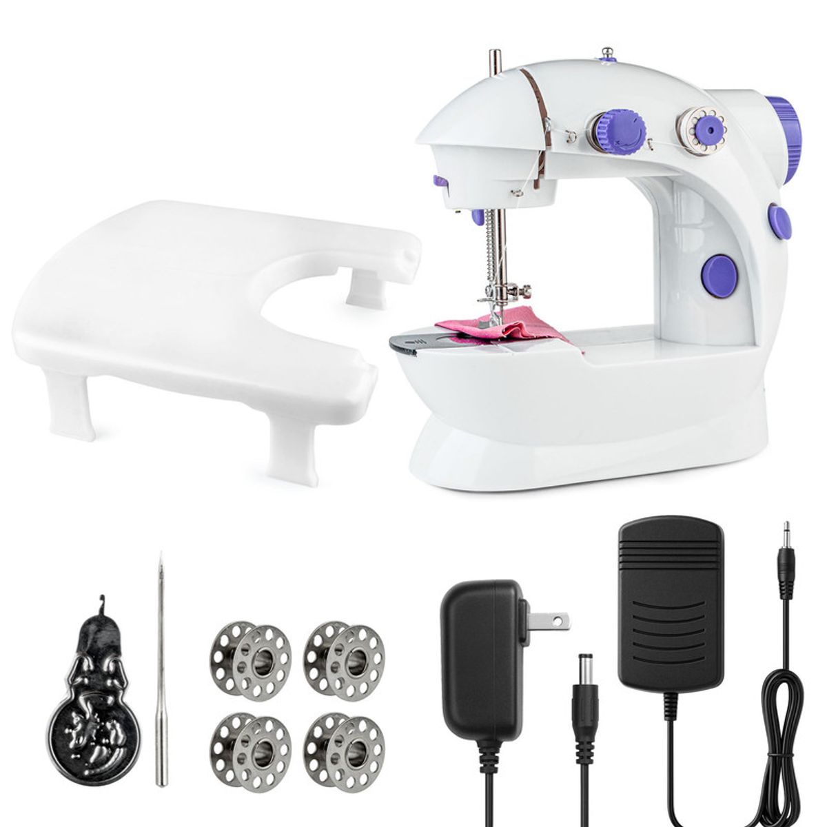 ENERGY PLUS - Máquina de Coser Mini Eléctrica con Mesa Extensora y Pedal