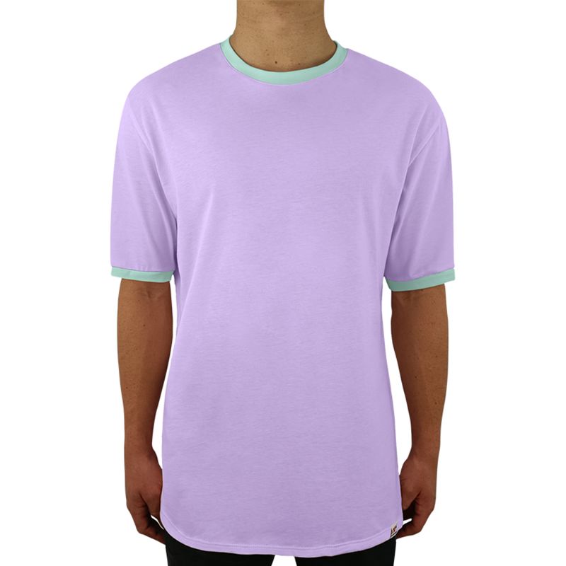 FUERA DEL MOLDE - Camiseta Clásica Básica Premium Bicolor Unisex Lila Verde Menta