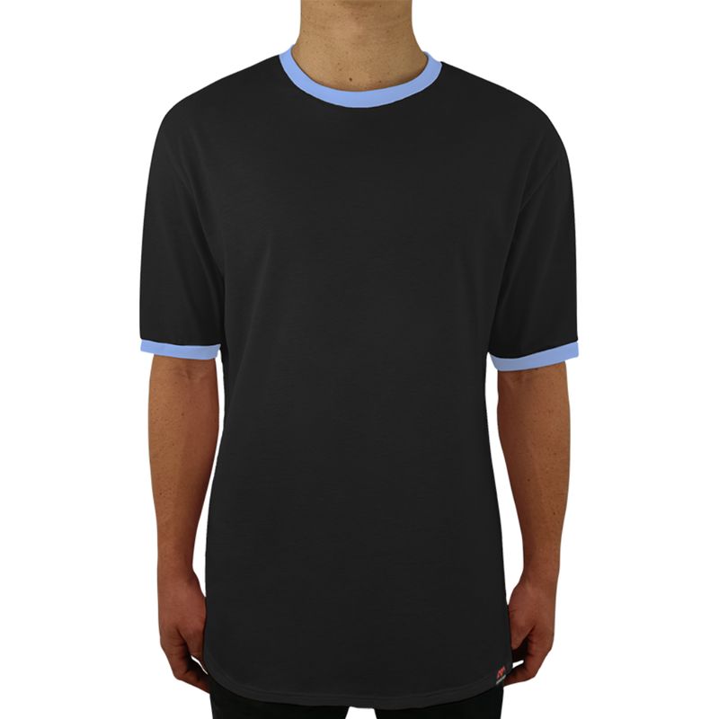 FUERA DEL MOLDE - Camiseta Clásica Básica Premium Bicolor Unisex Negro Azul Bebé