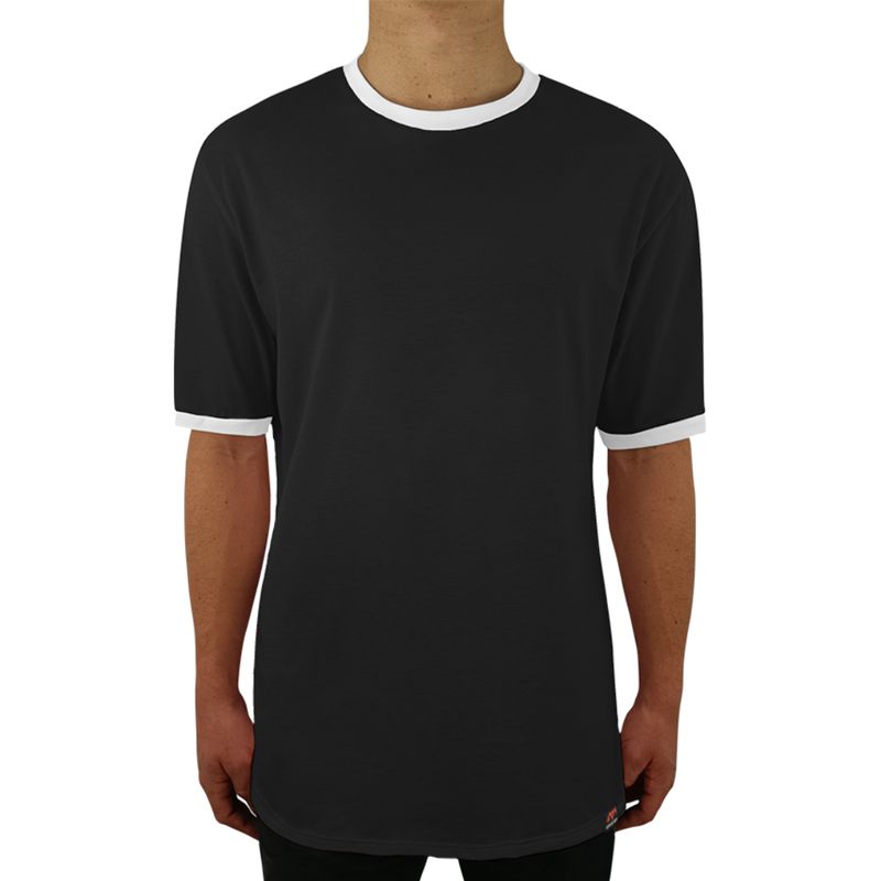 FUERA DEL MOLDE - Camiseta Clásica Básica Premium Bicolor Unisex Negro Blanco