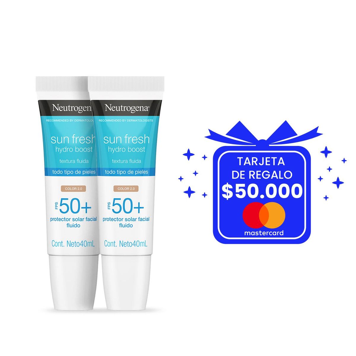 NEUTROGENA - Protector Solar Neutrogena Color 50 FPSX40ml X2