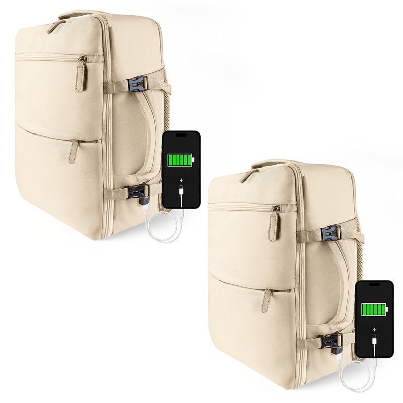 ENERGY PLUS - Set x2 Morral de Viaje 40L Puerto USB Zapatero Apertura 180