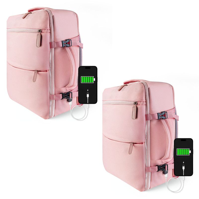 ENERGY PLUS - Set x2 Morral de Viaje 40L Puerto USB Zapatero Apertura 180