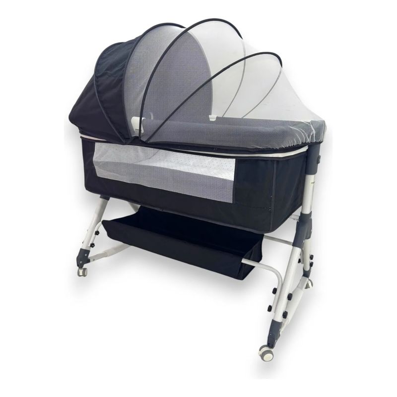 KIDSHOP - Cuna Colecho Mosquitero Mecedora Negro M-618P
