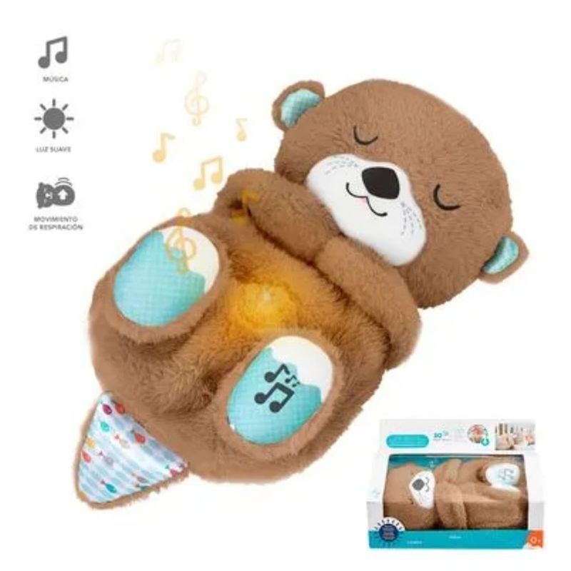 GENERICO - peluche infantil de apego sonido y luz cafe oscuro