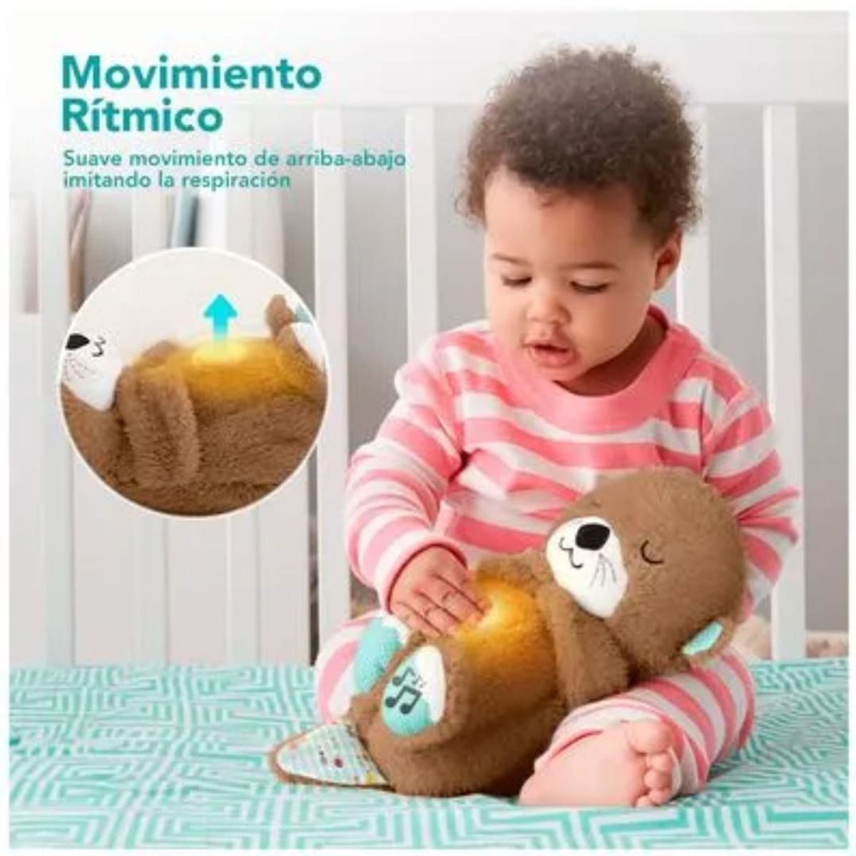GENERICO - peluche infantil de apego sonido y luz cafe oscuro
