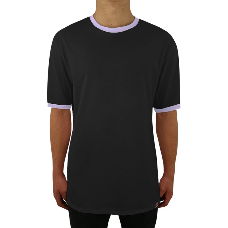 FUERA DEL MOLDE - Camiseta Clásica Básica Premium Bicolor Unisex Negro Lila