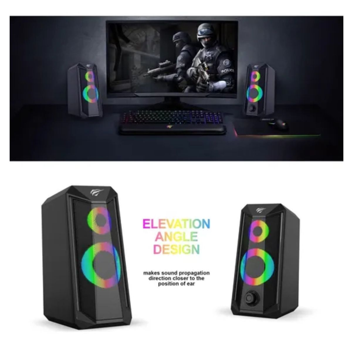 HAVIT - Parlantes Altavoces 2.0 Para Pc / Portatil Rgb Havit Sk-202