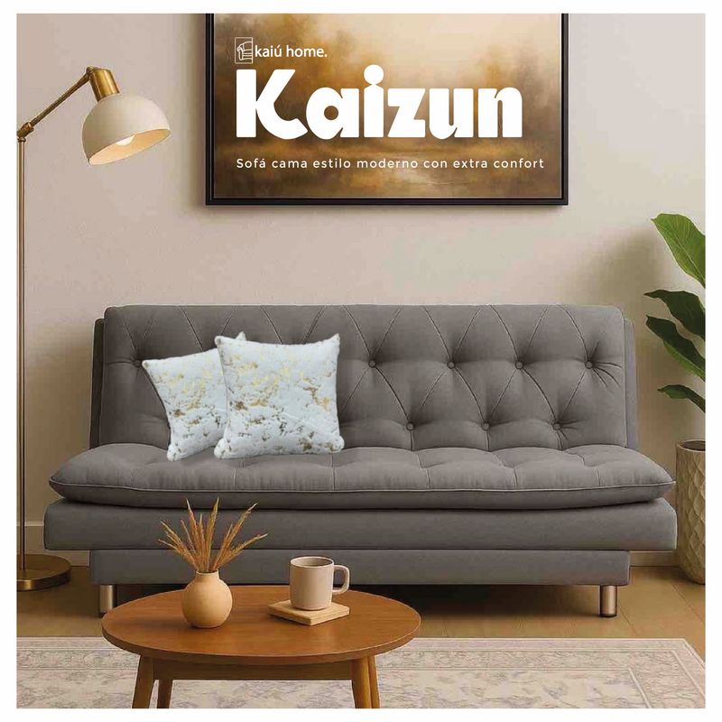KAIU HOME - Sofa Cama Kaisun Gris + Cojines