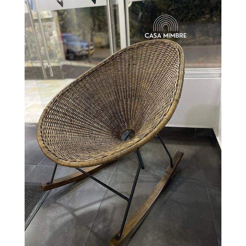 GENERICO - SILLA MECEDORA EN MIMBRE NATURAL