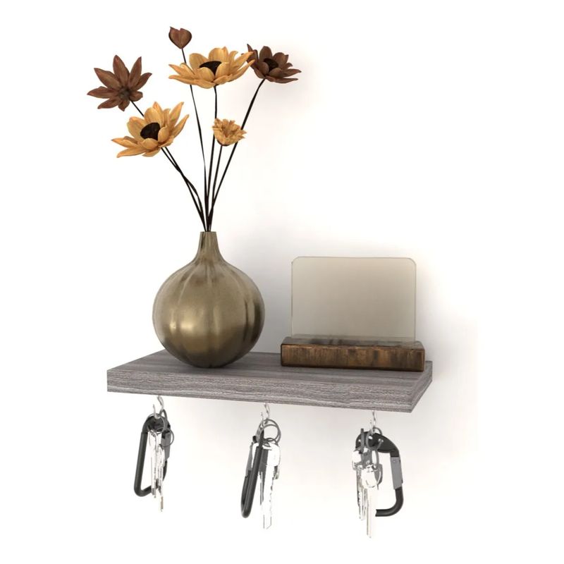 GENERICO - Repisa Perchero Llaves P-01  Decoración Hogar Moderna Color Humo