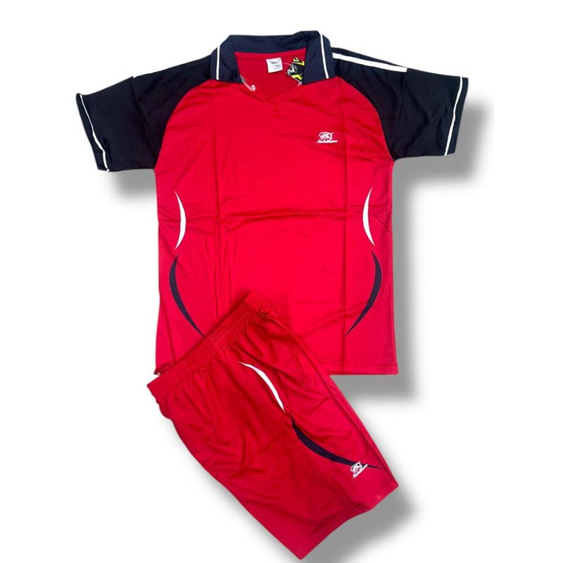 GENERICO - UNIFORME DEPORTIVO PARA FUTBOL ROJO CON MANGAS NEGRAS