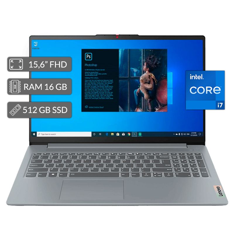 LENOVO - Portátil Lenovo IdeaPad Slim 3  i7 13620H  16GB RAM  512GB SSD  15.6" FHD  Win 11 Pro  Rápido y Pro