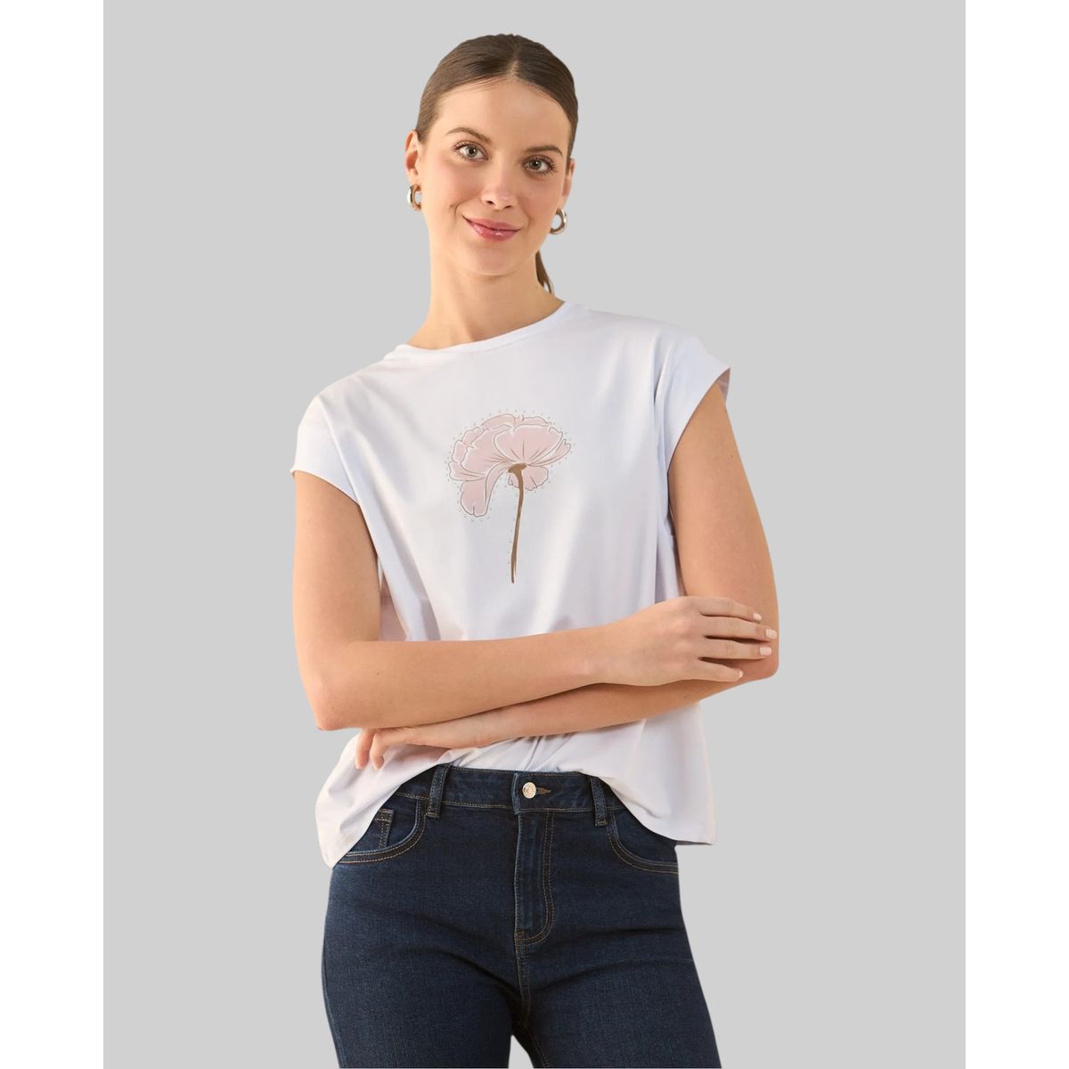 ESPRIT - Esprit Camiseta para Mujer Manga Sisa Rodada - Blusa para Dama Ideal para Diario