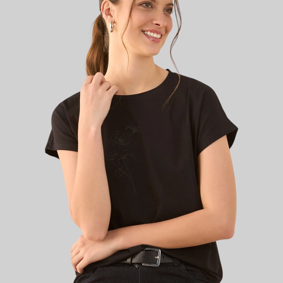 ESPRIT - Esprit Camiseta para Mujer Manga Corta - Blusa para Dama Básica