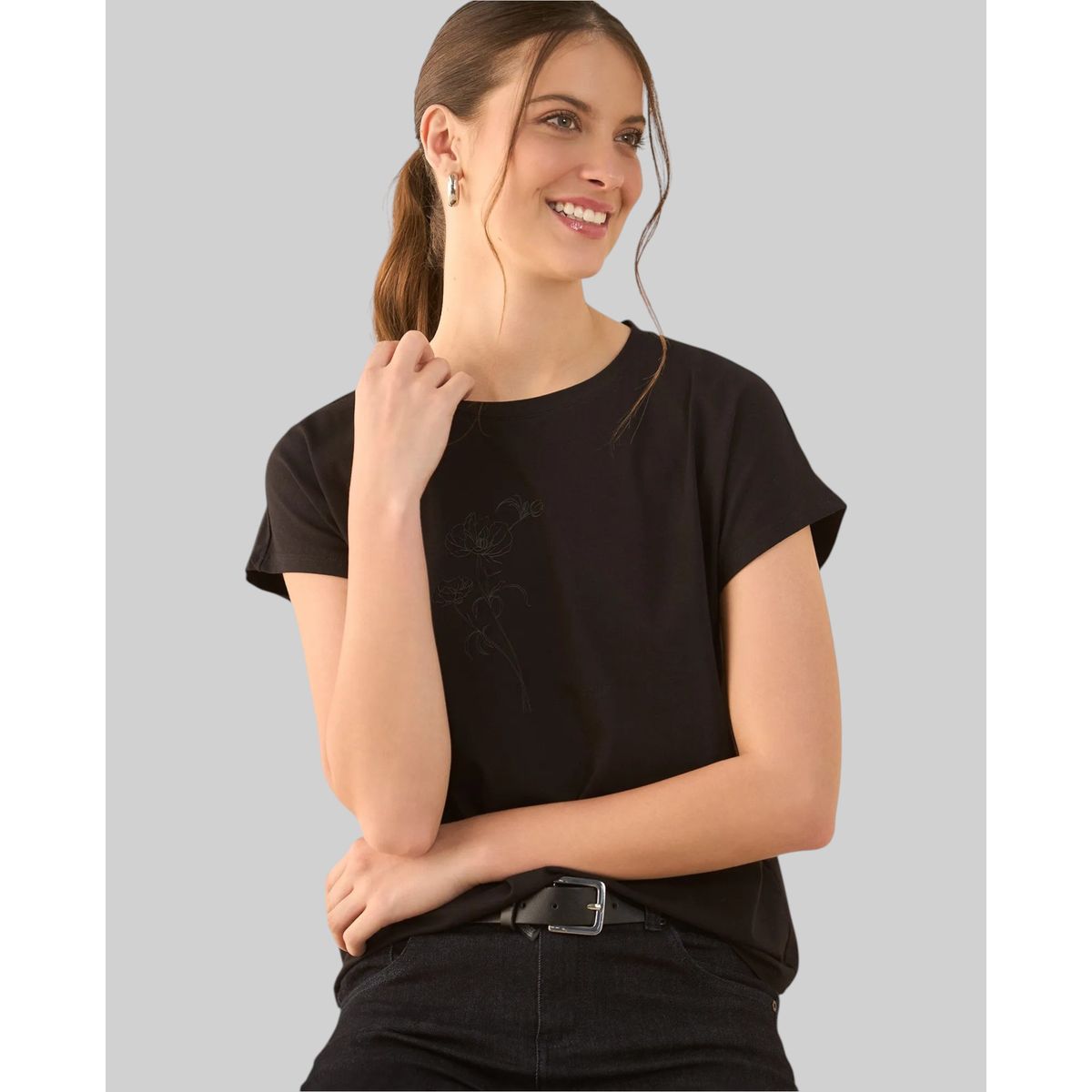 ESPRIT - Esprit Camiseta para Mujer Manga Corta - Blusa para Dama Básica