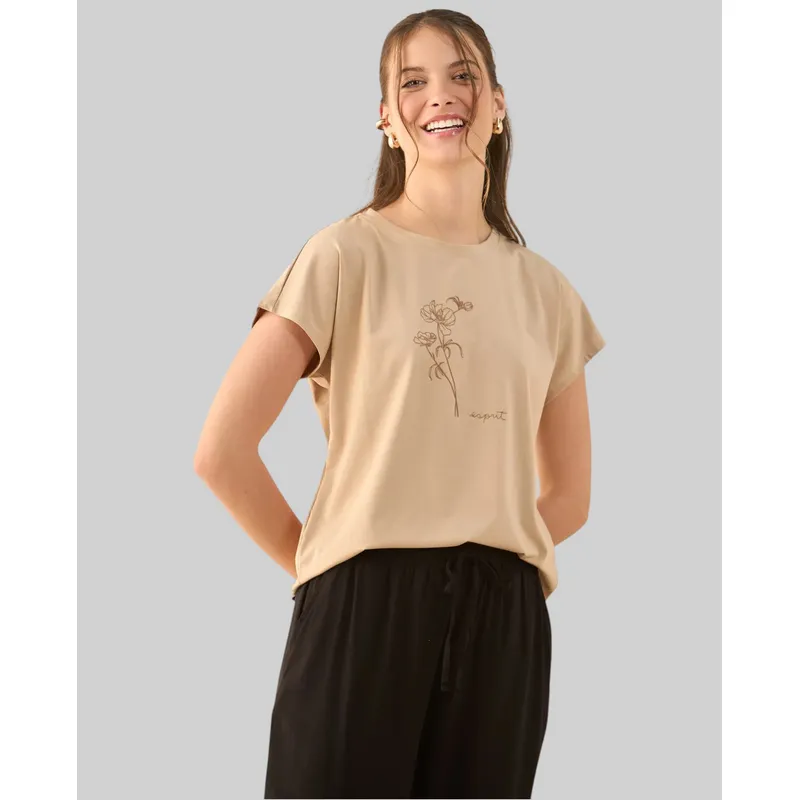 ESPRIT - Camiseta Esprit Mujer Básica Manga Corta