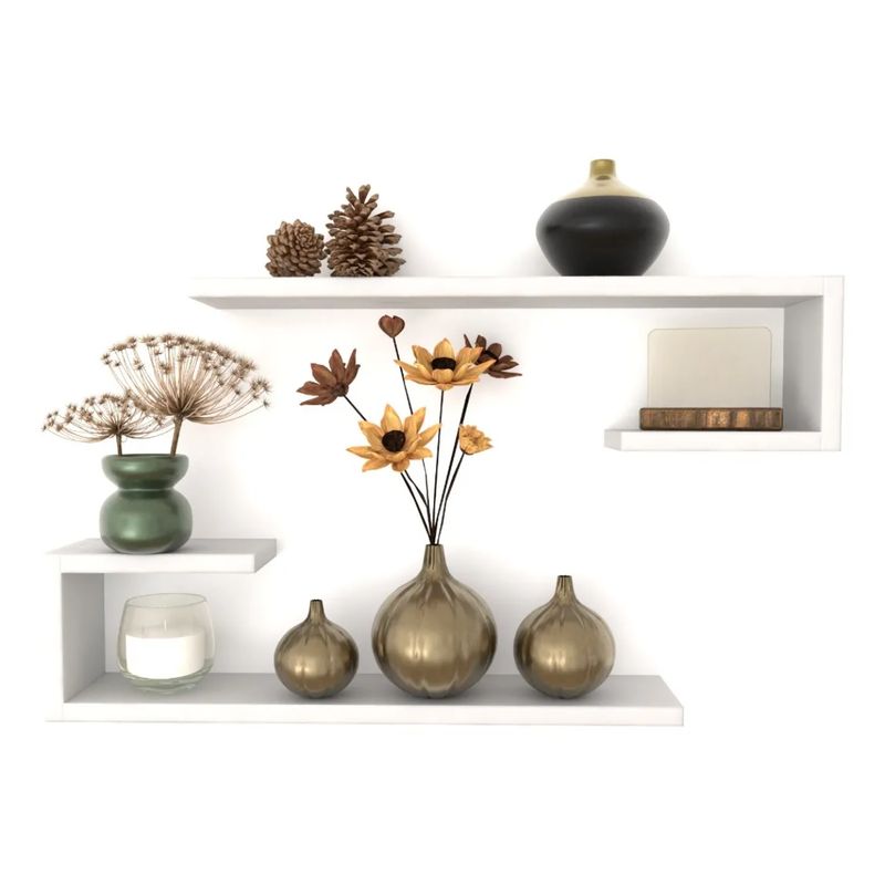 GENERICO - Set 2 Repisas Flotantes C - Decoración Moderna Funcional, Color Blanco