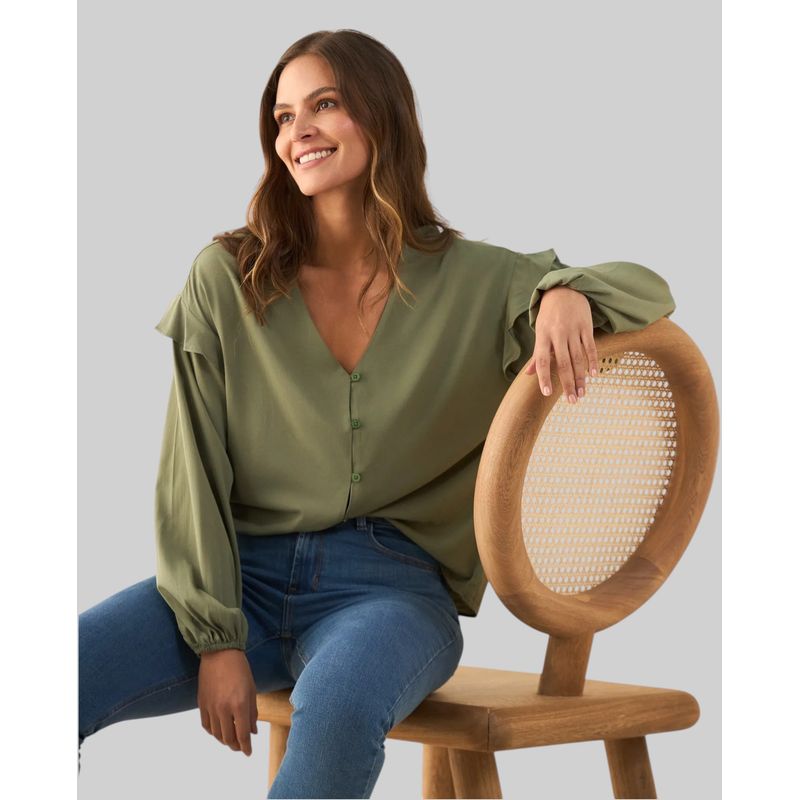 ESPRIT - Camisa Esprit Mujer con Bolero en Hombros