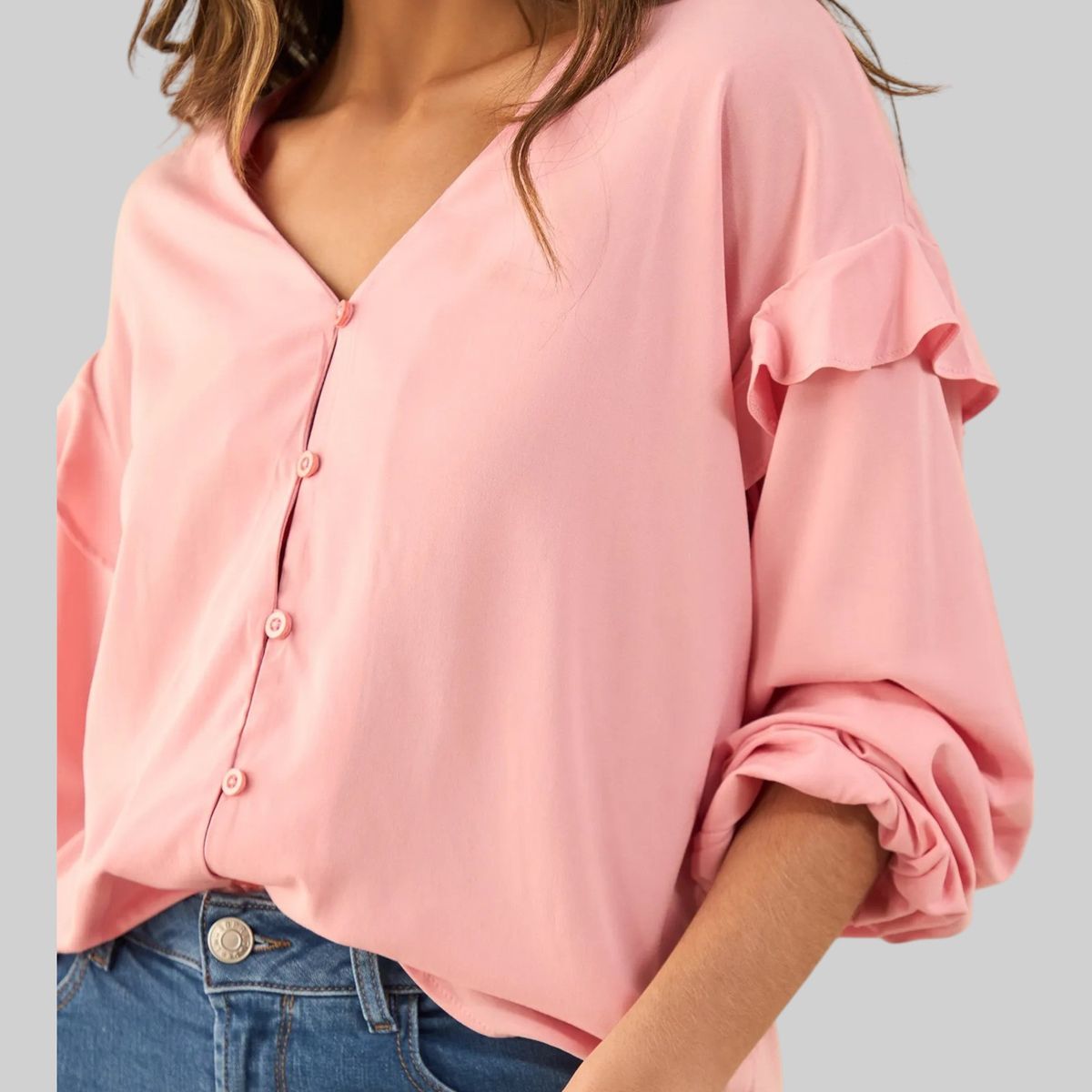 ESPRIT - Esprit Camisa Mujer con Bolero en Hombros - Blusa para Dama de Botones