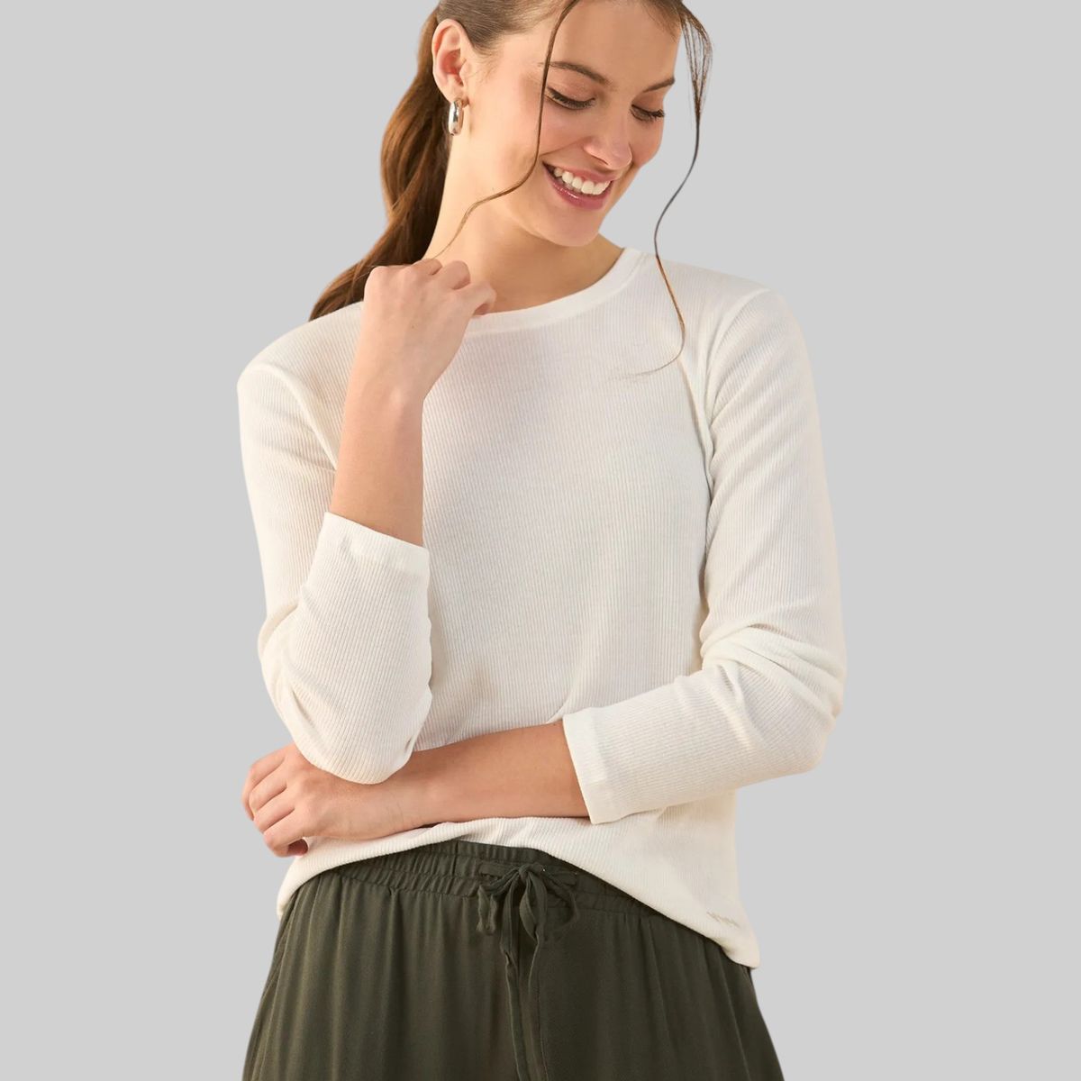 ESPRIT - Esprit Camiseta para Mujer en Tela Acanalada - Blusa para Dama Versátil