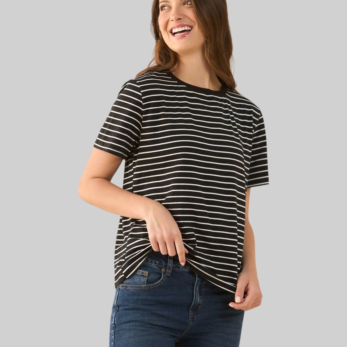ESPRIT - Esprit Camiseta para Mujer a Rayas - Blusa para Dama Cuello Redondo