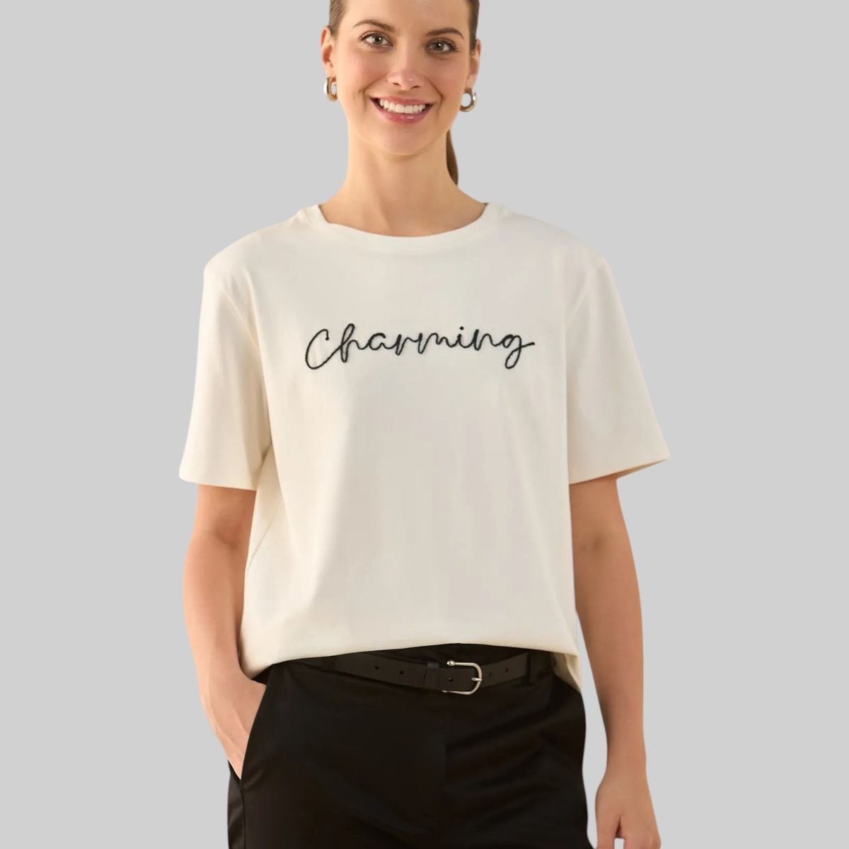 ESPRIT - Esprit Camiseta para Mujer Estampada - Blusa para Dama Manga Corta