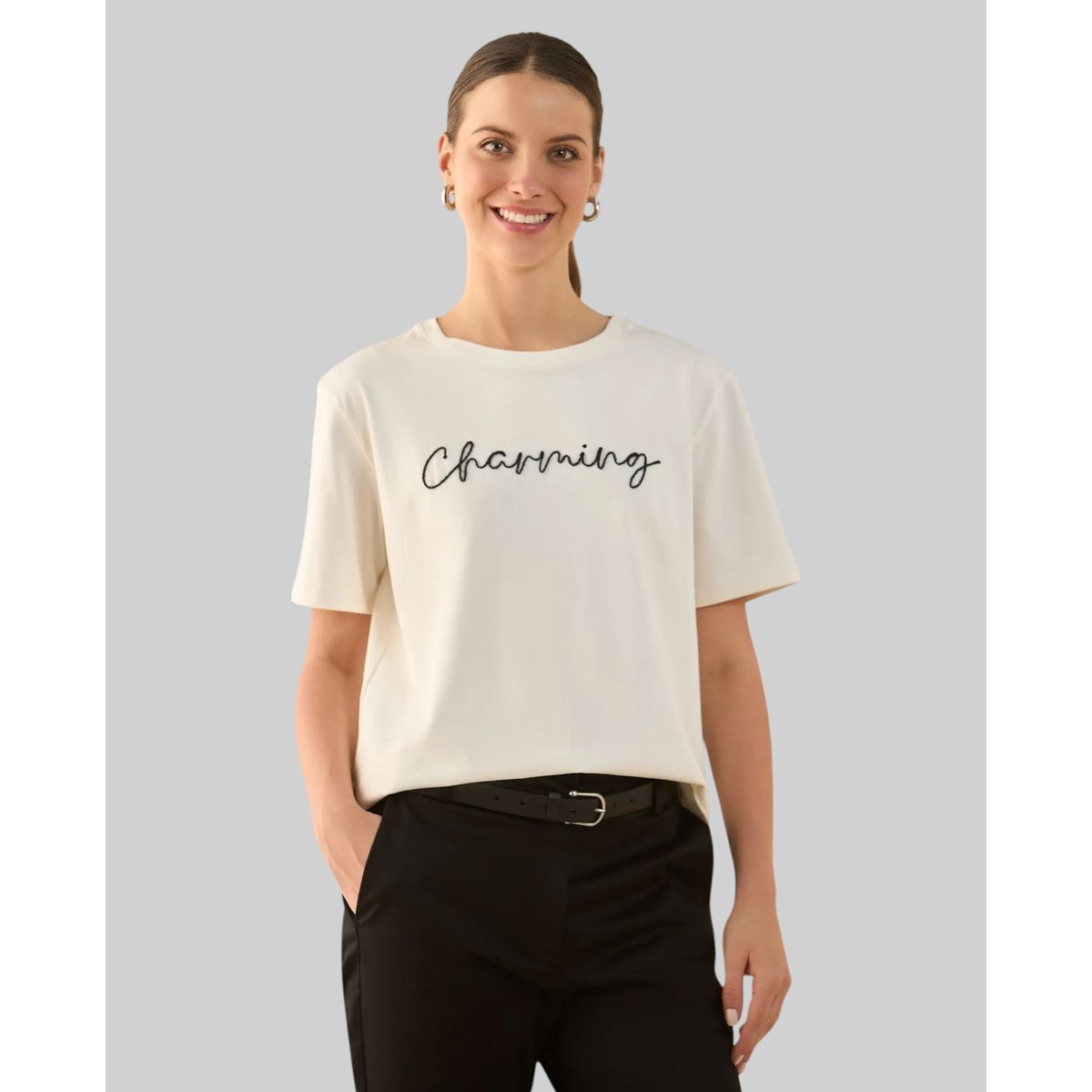 ESPRIT - Esprit Camiseta para Mujer Estampada - Blusa para Dama Manga Corta