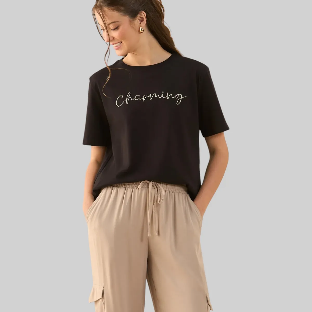 ESPRIT - Esprit Camiseta para Mujer Estampada - Blusa para Dama Manga Corta