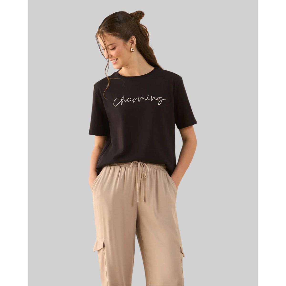 ESPRIT - Esprit Camiseta para Mujer Estampada - Blusa para Dama Manga Corta