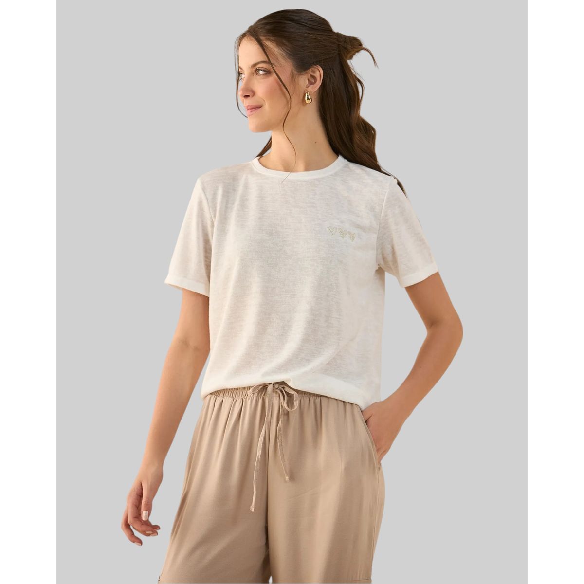ESPRIT - Esprit Camiseta para Mujer con Leve Transparencia - Blusa para Dama Casual