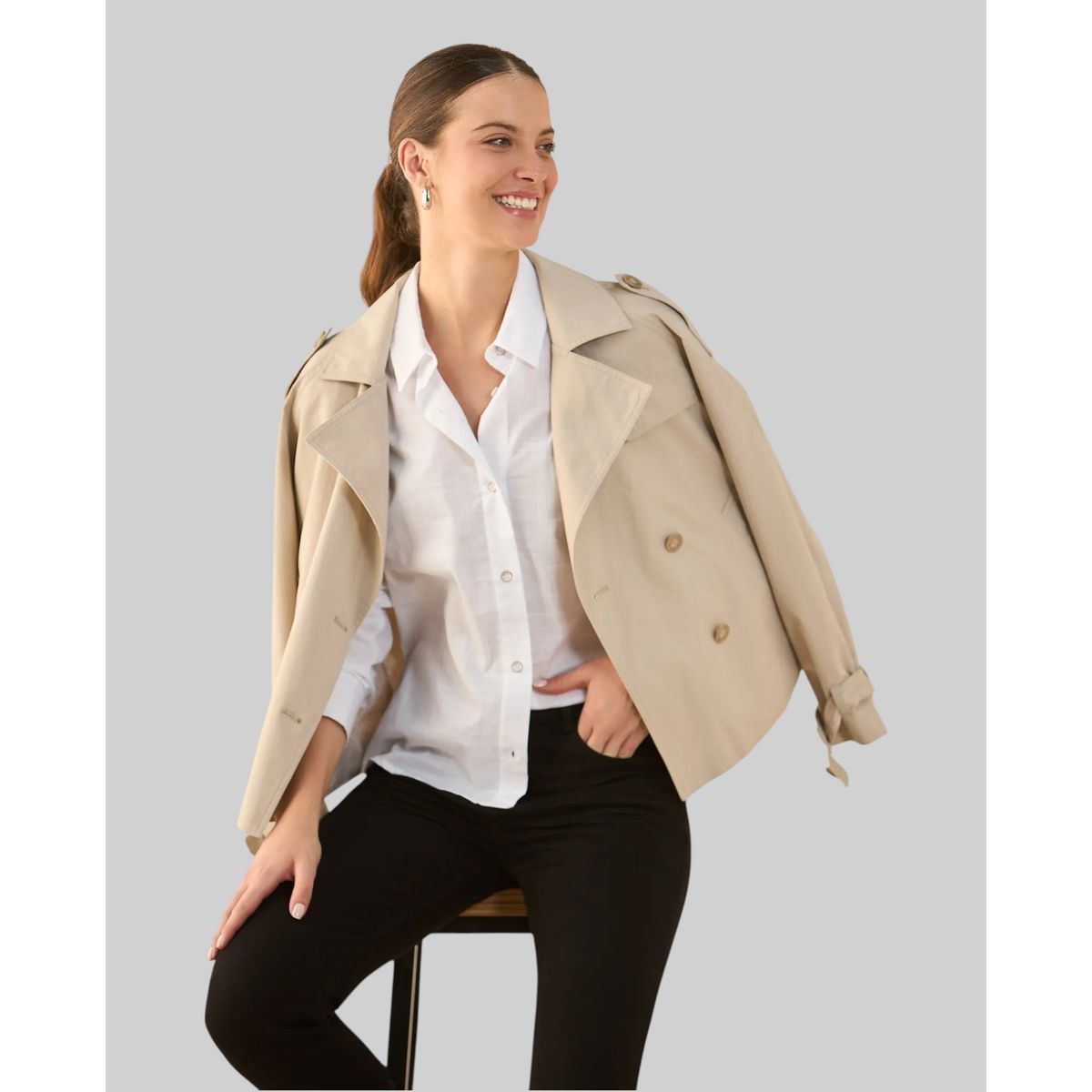 ESPRIT - Esprit Camisa para Mujer Diseño Abierto - Blusa para Dama Elegante