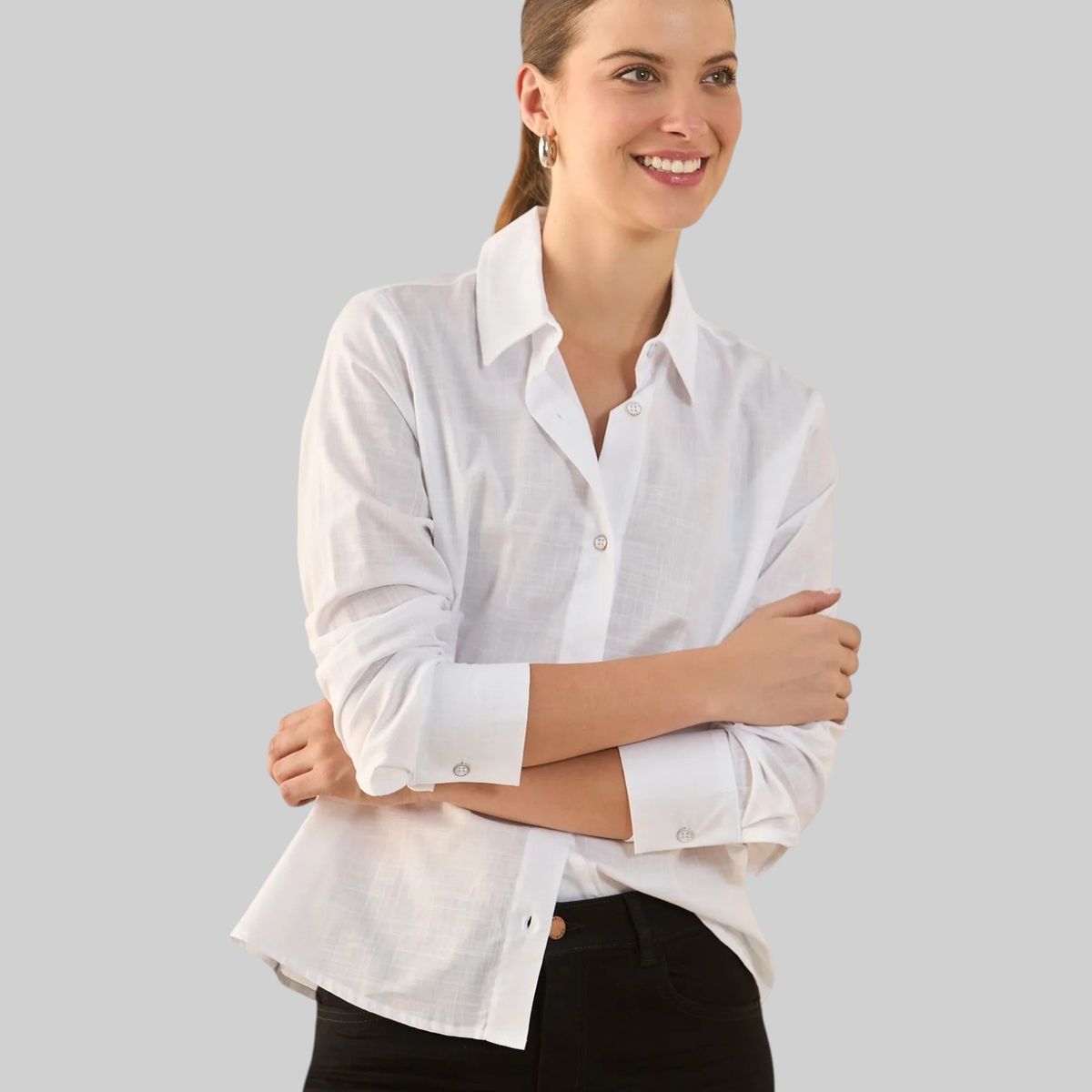 ESPRIT - Esprit Camisa para Mujer Diseño Abierto - Blusa para Dama Elegante